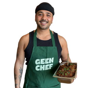 “Geen Chef” keukenschort – GROEN